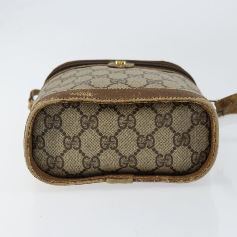 GUCCI GG Supreme Web Sherry Line Bag PVC Beige Gold 904 02 070 Auth 152352 - Picture 6 of 16
